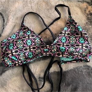 Aztec print swim top